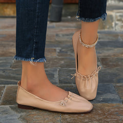 Women's Square Toe Flat Shoes Soft Sole Casual Ballet Flats