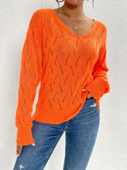 Back Button Sweater Long Sleeve Fall/Winter Casual Women's Clothing