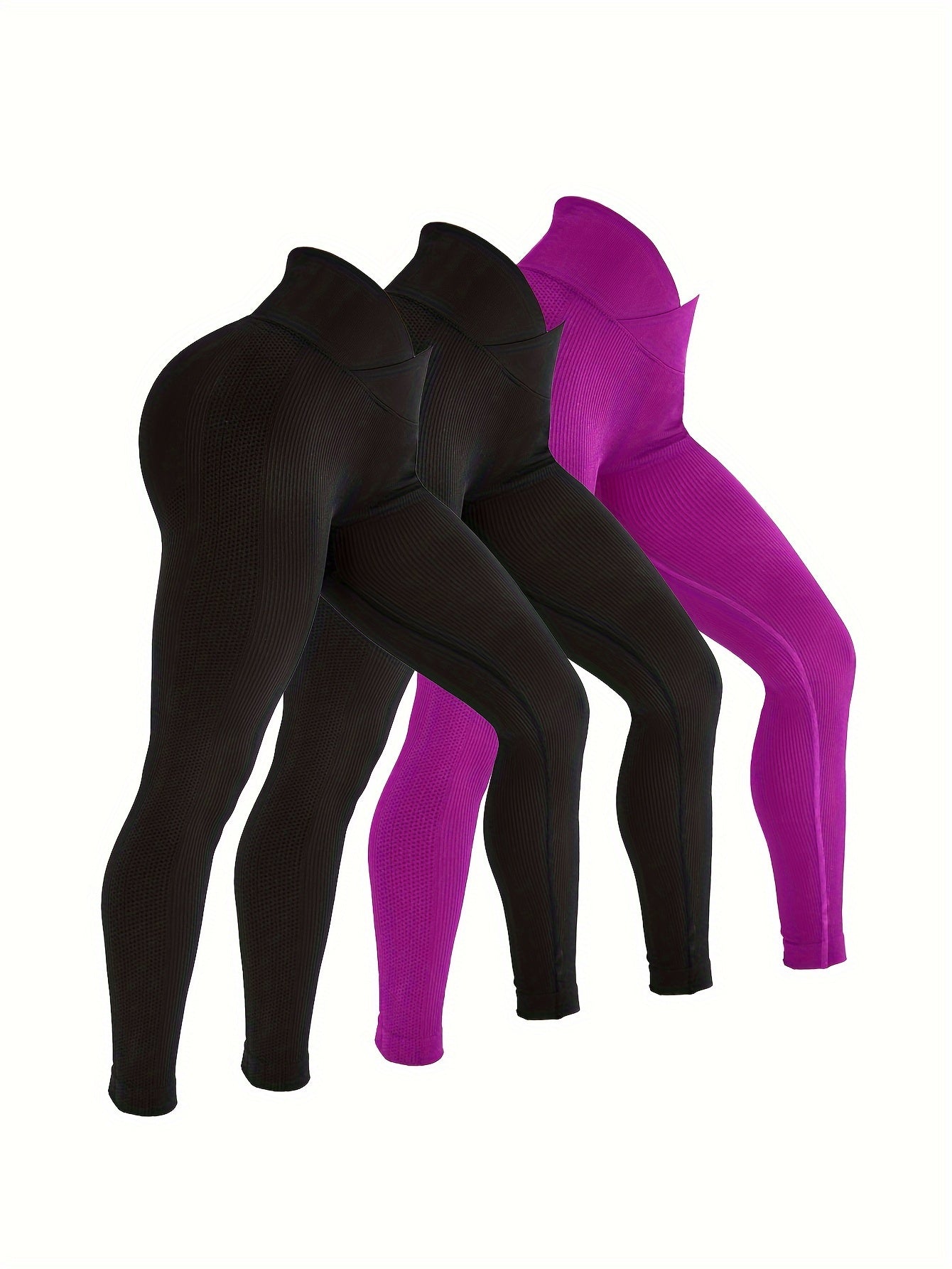 Ribbed Cross Waist Yoga Pants High Stretch Fitness Leggings