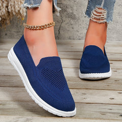 Women's Knitting Flat Shoes Slip On Low Top Breathable Walking Shoes