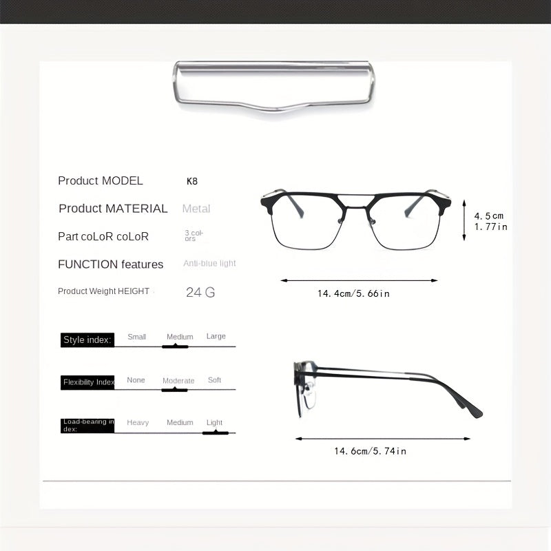 Anti Light Men's Business Eyeglasses for Computer Games