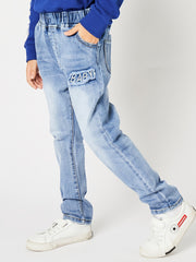 Boy Embroidered Denim Jeans Regular Fit Kids Clothes
