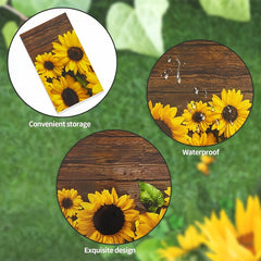 Rustic Sunflower Wood Grain Tablecloth Vintage Table Covers
