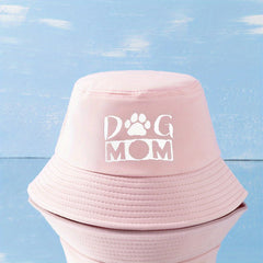 Solid Cotton Dog Mom Bucket Hat Lightweight Sunshade Fisherman Cap