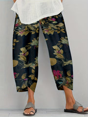 Vintage Floral Print Pants Casual Wide Leg Summer Pants