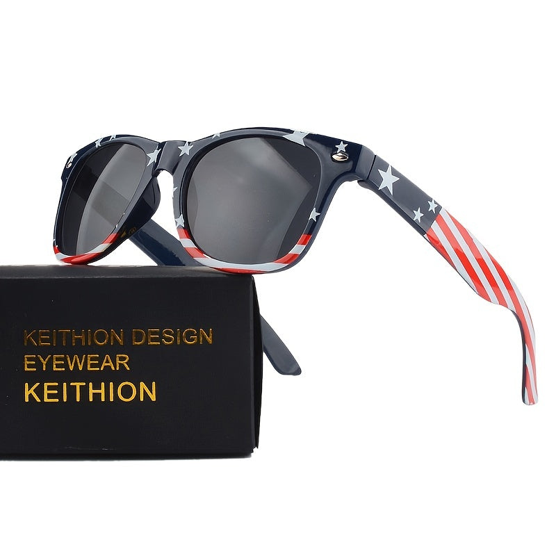 2 Pcs National Flag Frame Classic Rectangle Unisex Sunglasses