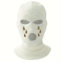 Breathable Embroidered Balaclava Hat Windproof Full Face Mask for Cycling Skiing