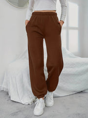 Casual Elastic Waist Jogger Pants Women's Clothing