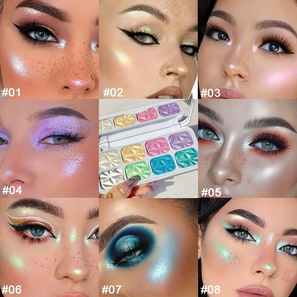Chameleon Highlighter Palette Eyeshadow Pigment Shimmer Glitter