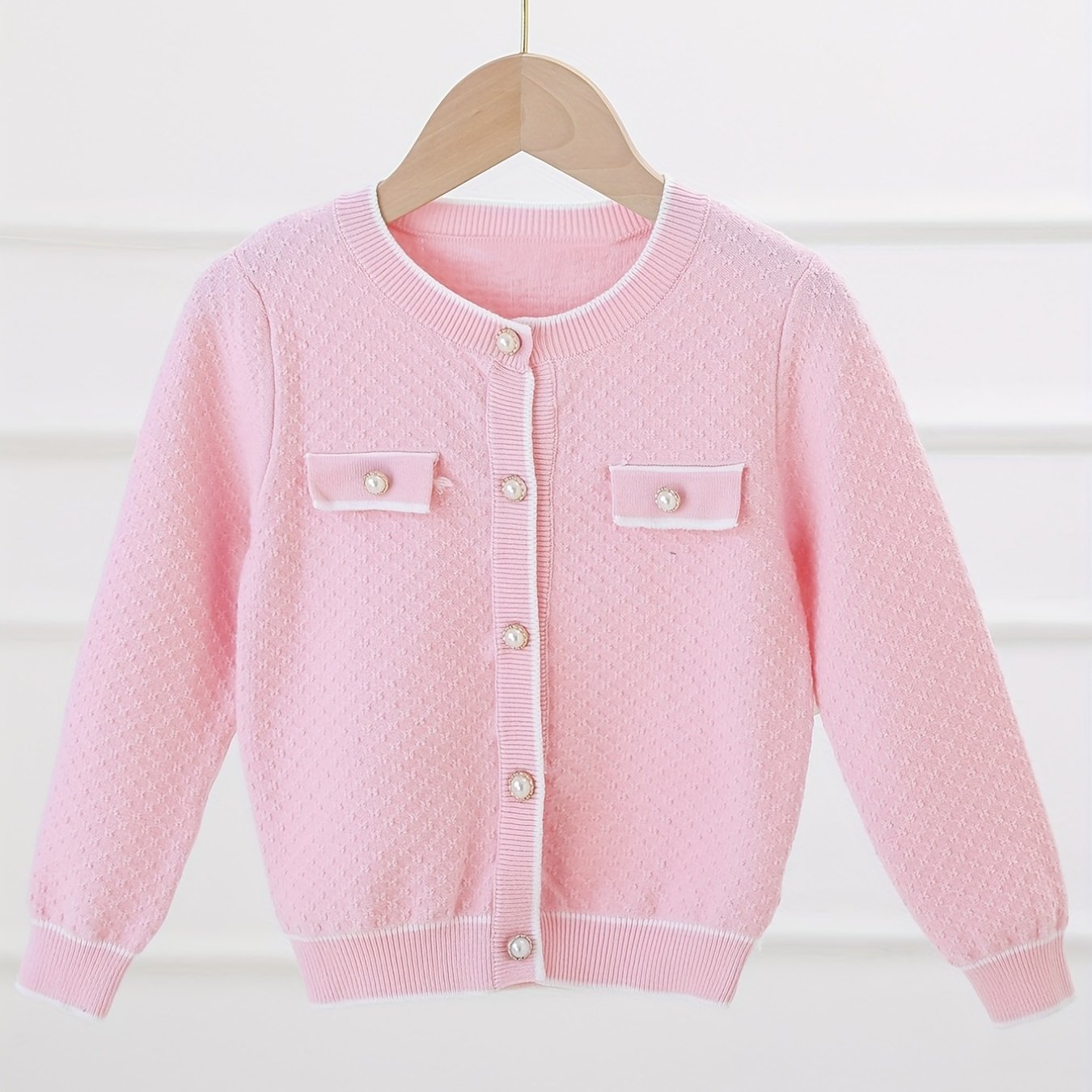 Girls' Grace Pearl Button Knit Cardigan Jacket