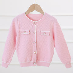 Girls' Grace Pearl Button Knit Cardigan Jacket