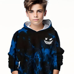Grimace Print Boys Casual Pullover Hoodie for Spring Fall