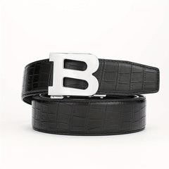Big B Letter Automatic Buckle PU Leather Belt for Men