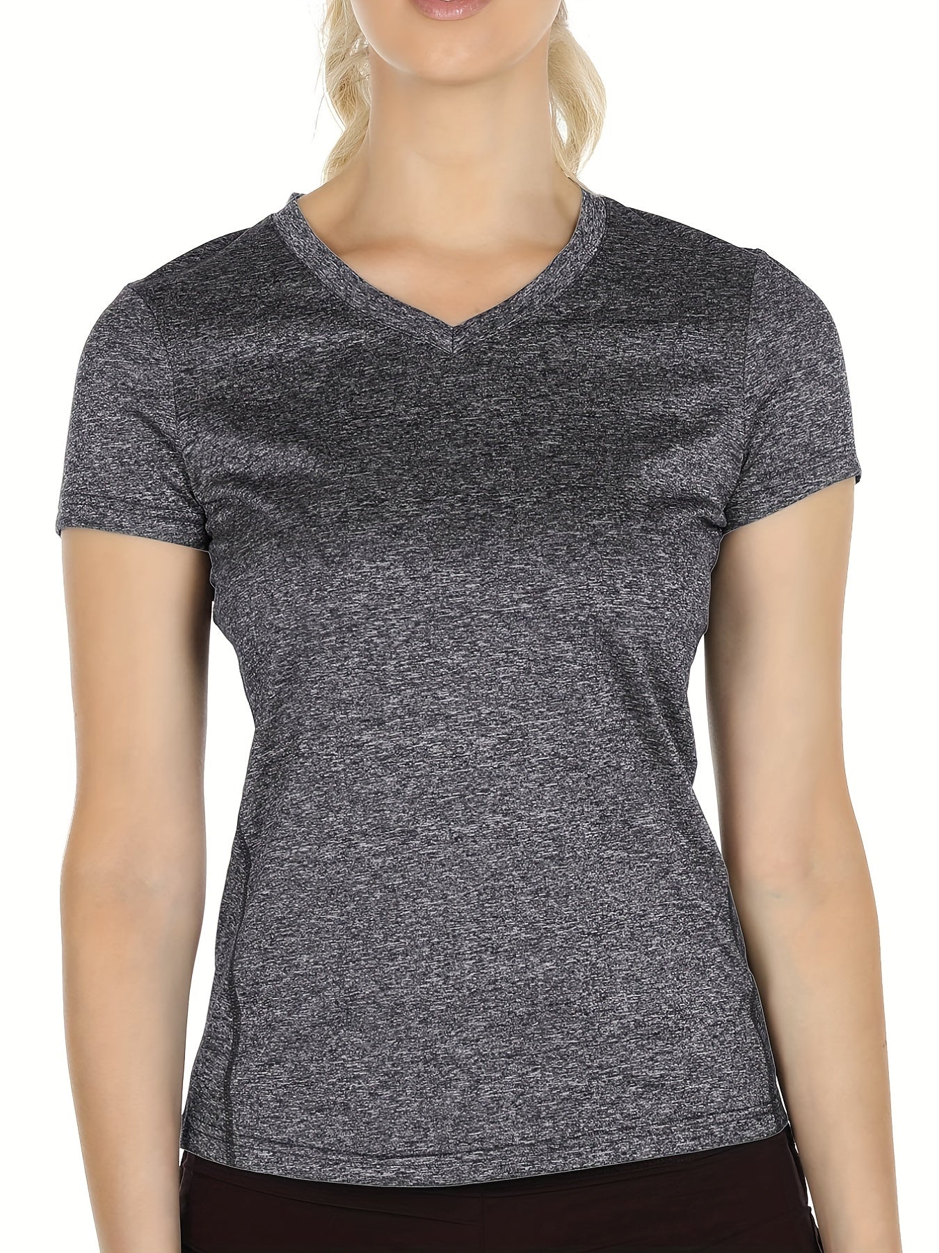 Women's V Neck Yoga Top Moisture Wicking Tee