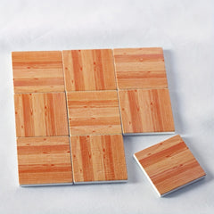9pcs Doll House Wooden Floors Imitation Tile Decor