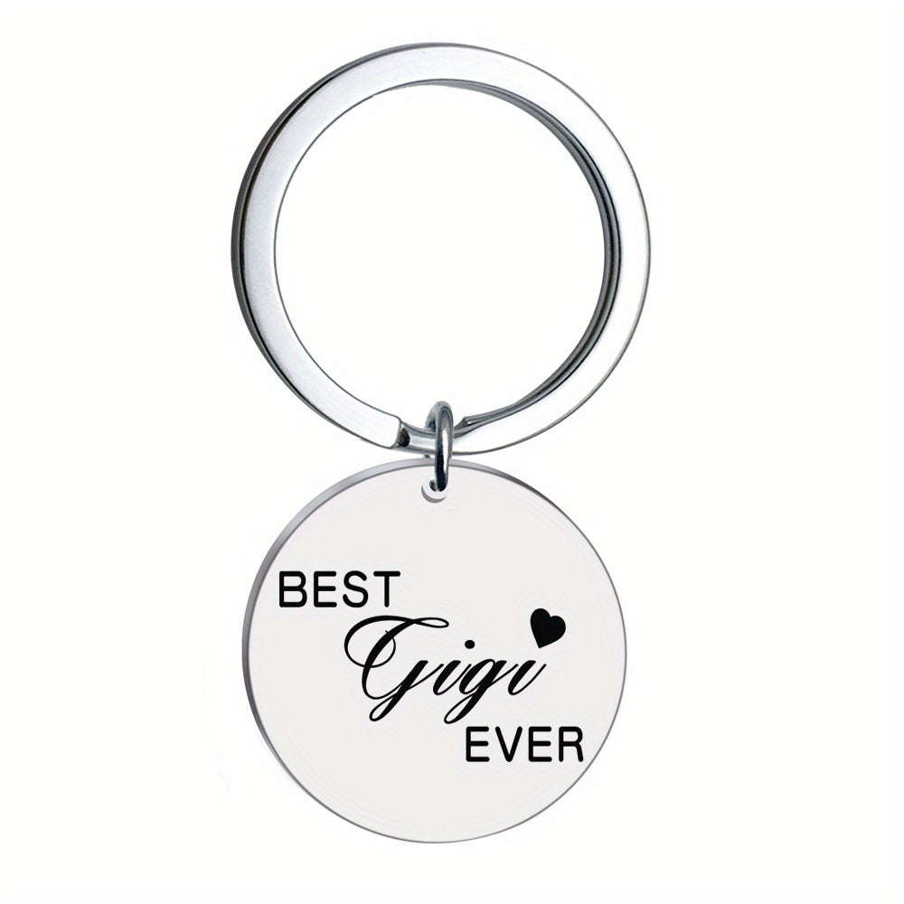 1pc Round Stainless Steel Key Chain Gift