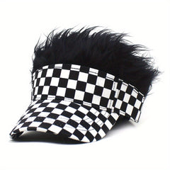 Spiked Baseball Cap Golf Cap Sun Hat With Wig Novelty Sports Cap