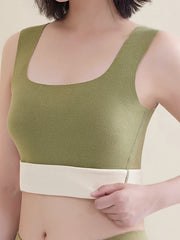 Solid Thermal Tank Top Square Neck Slim Fit Sleeveless Top