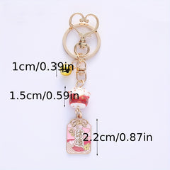 Alloy Cat Lucky Charm Keychain Bag Key Decoration Year Gift