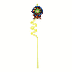 8pcs Circus Series Reusable Pet Straws for Party Bar Decoration