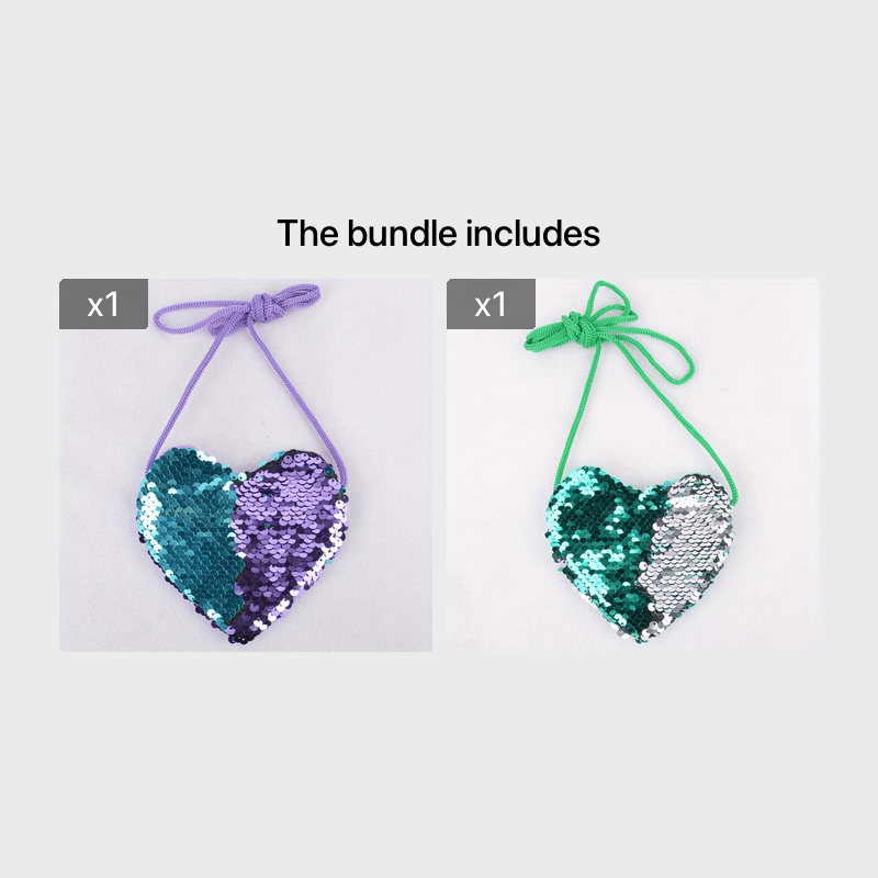 Kids Sequin Lanyard Crossbody Bag & Coin Purse