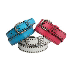 Women's PU Leather Belt Beaded Studded Punk Style