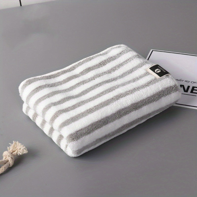 Coral Fleece Striped Towel Absorbent Hair Towel