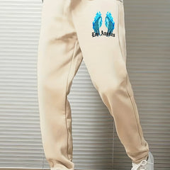 Men's Burning Wings Print Drawstring Sweatpants