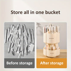 Double Deck Rotatable Pen Container Storage for Office Worker