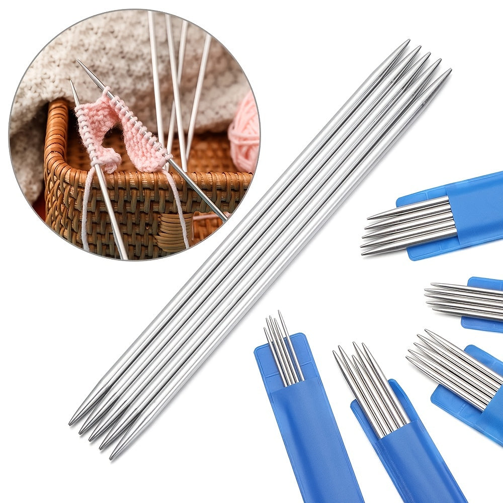 5pc Stainless Steel Needles Kit 2.0-4.0mm Double Ended Beginner Knit