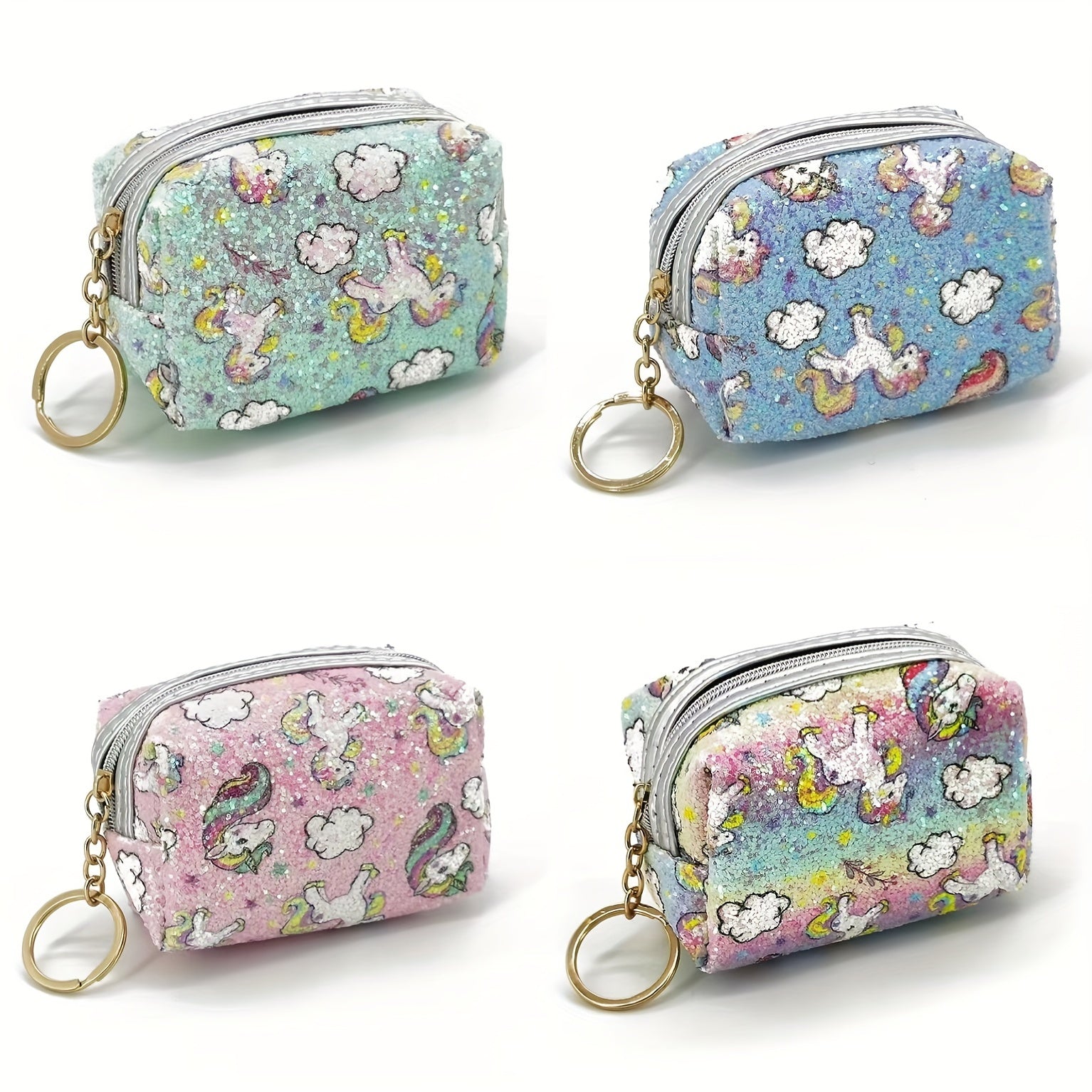 Glitter Unicorn Wallet Mini Lipstick Makeup Pouch