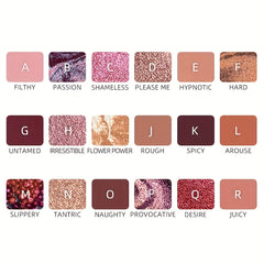 18-Color Long-Lasting Eyeshadow Palette with Various Finishes