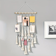 Photo Display Lace Wall Hanging With 10 Wooden Clips