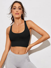Quick Dry Medium Impact Sports Bra with Adjustable Back for Running and Yoga