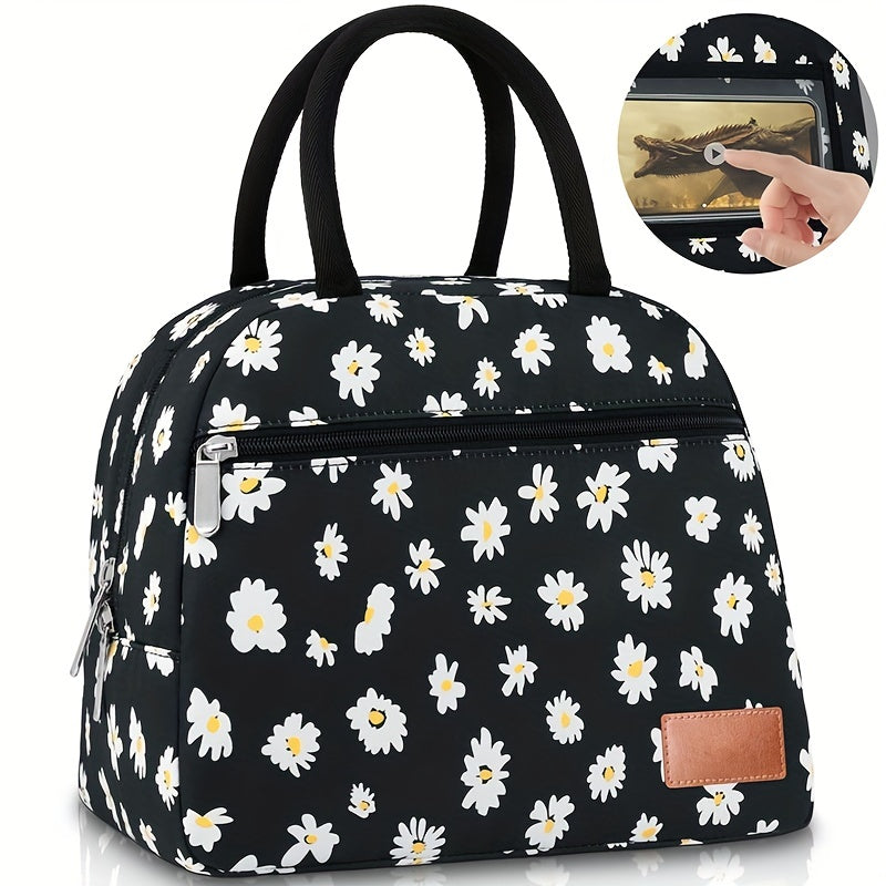Leakproof Insulated Daisy Lunch Tote Bag for Work & Travel