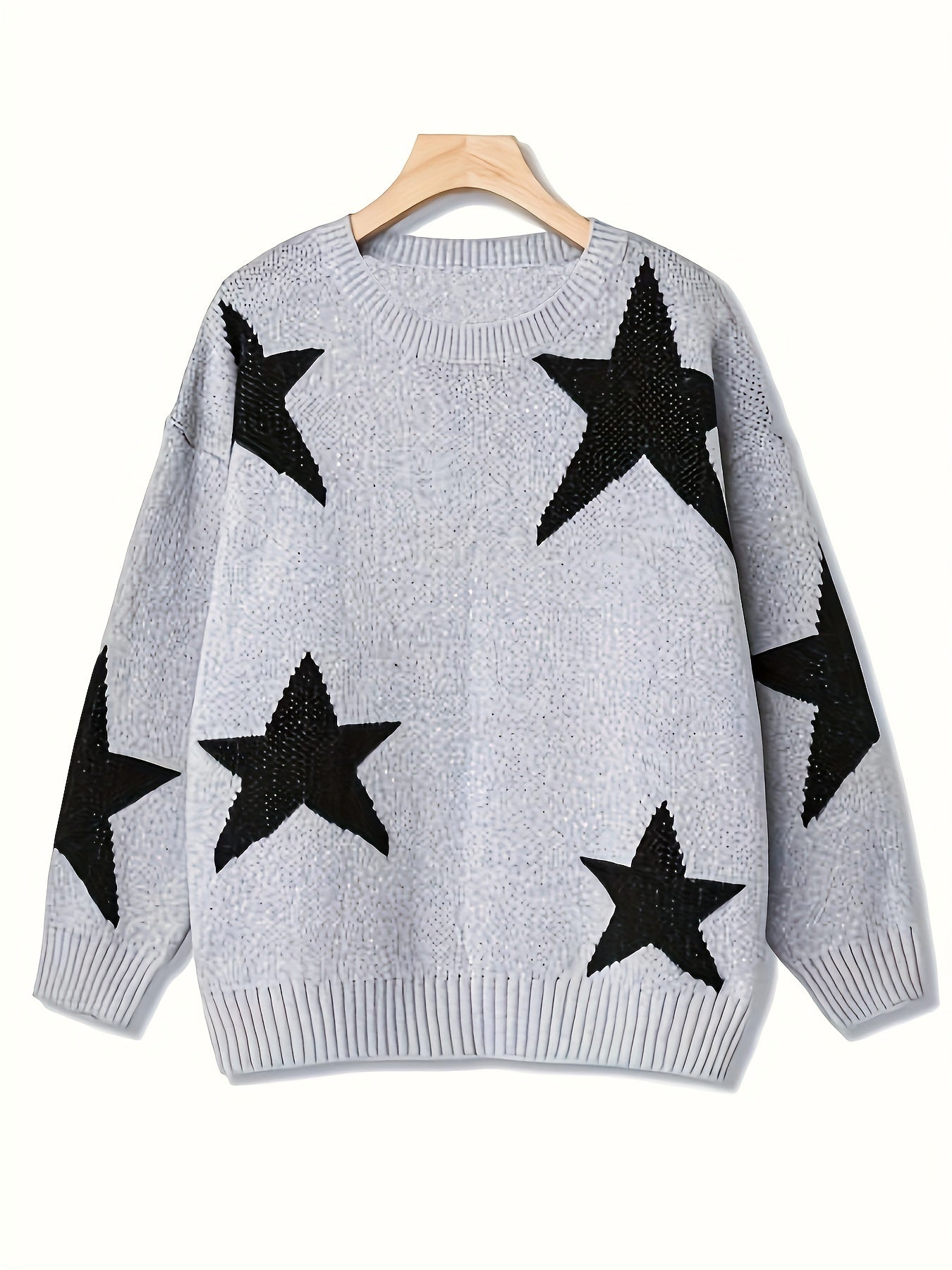 Casual Star Pattern Long Sleeve Pullover Jumper