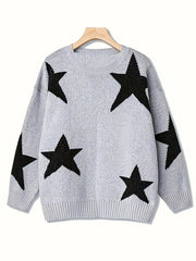 Casual Star Pattern Long Sleeve Pullover Jumper