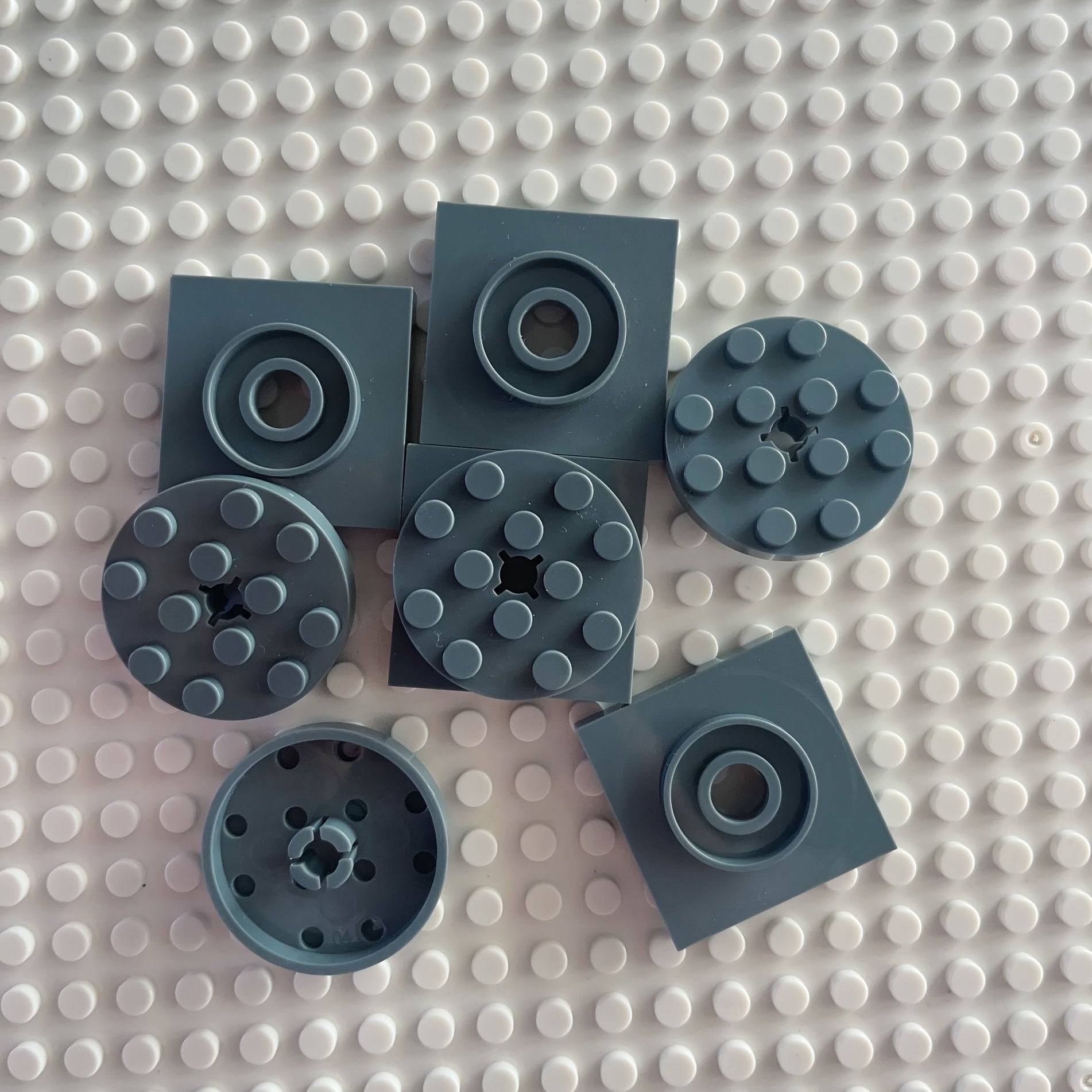 6Pcs 3 Sets MOC Building Blocks 4X4 Round Plate Turntable Base Connectors