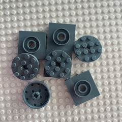 6Pcs 3 Sets MOC Building Blocks 4X4 Round Plate Turntable Base Connectors