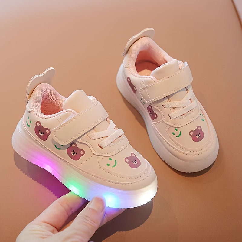Cartoon Print Low Top Light Up Sneakers for Girls