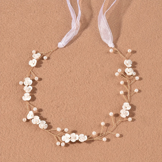 Pearl Flower Headband Bridal Wedding Hair Accessories