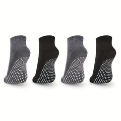 4 Pairs Women's Non-Slip Yoga Pilates Socks Breathable Training Socks