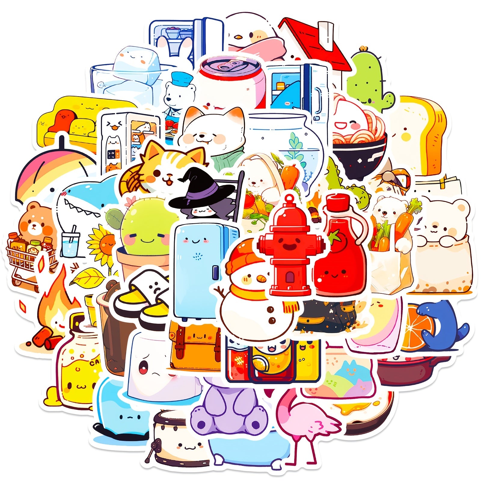50pcs Lively Animal Series Stickers Laptop Helmet Desktop Water Cup Decor