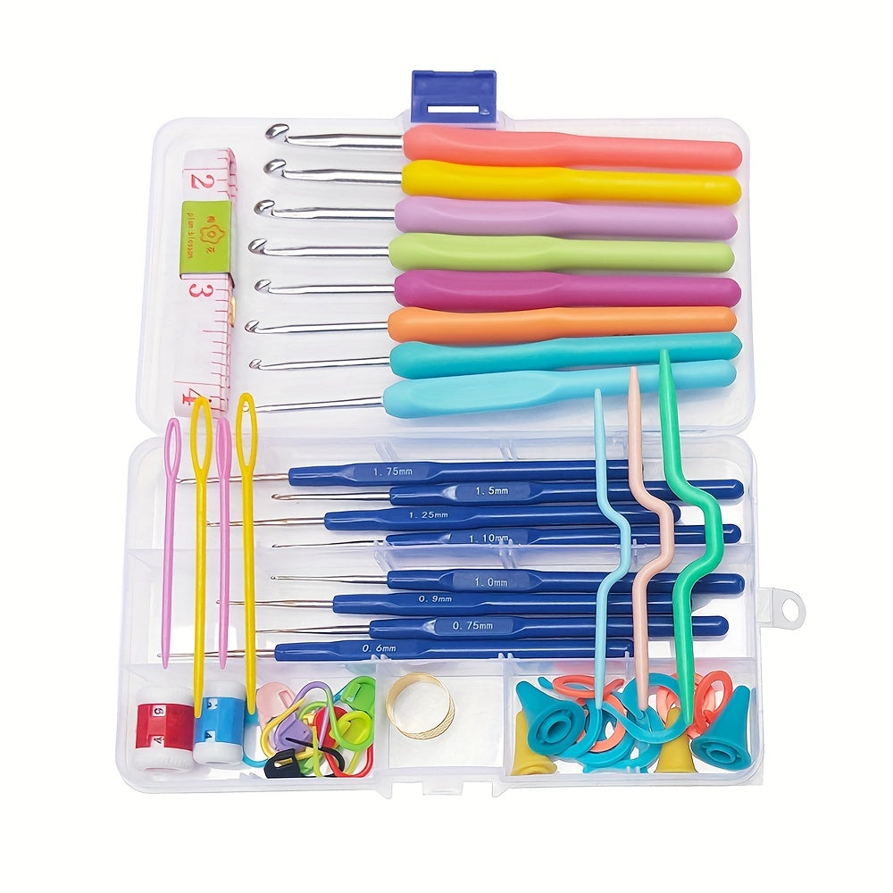 Crochet Hooks Kit Ergonomic Hook Yarn Needles Knitting Supplies