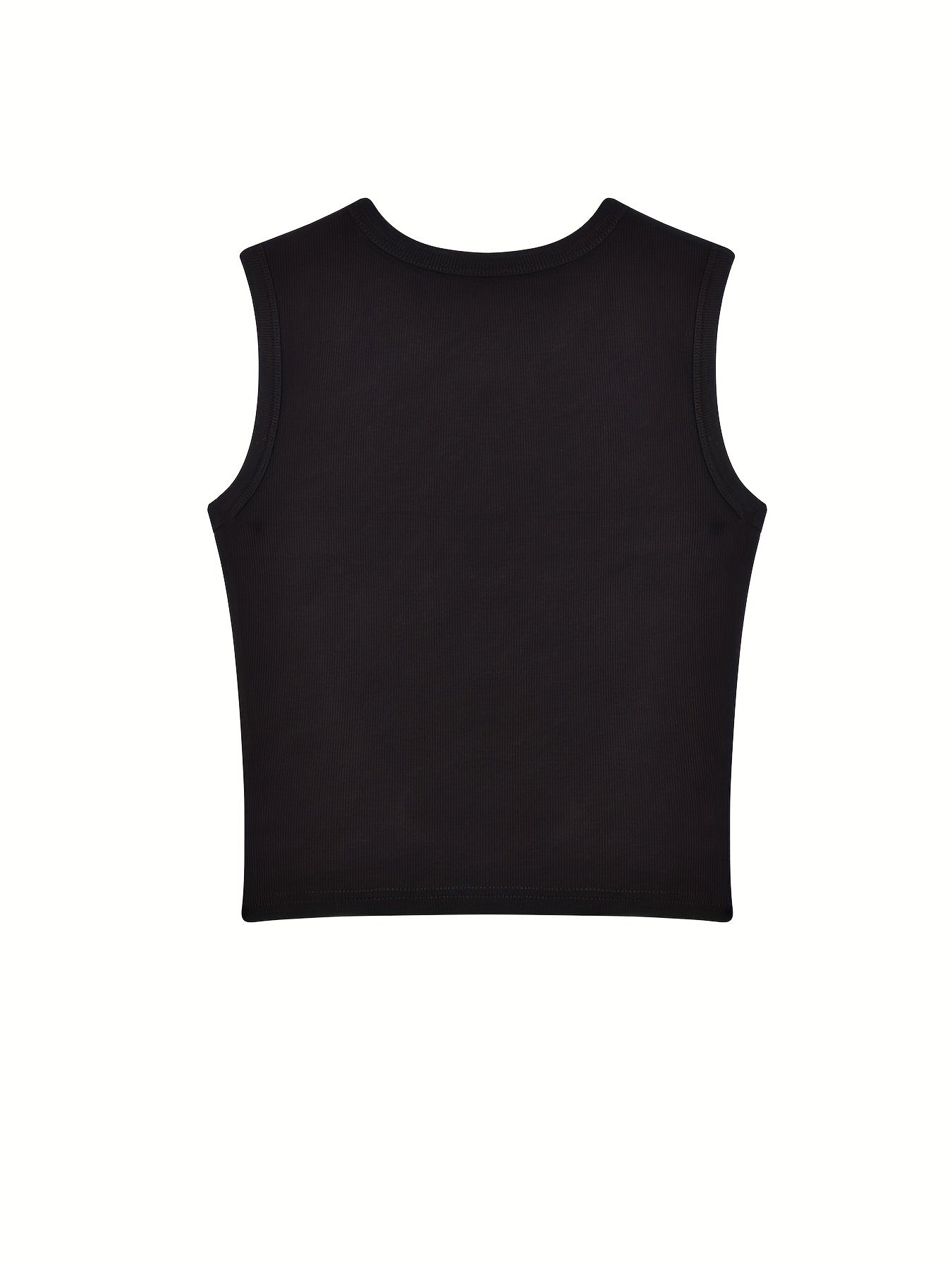 Solid Tank Top Crew Neck Sleeveless Summer Top
