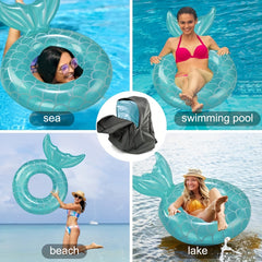 Mermaid Inflatable Swimming Ring Transparent Adult Pool Beach Party Water Toy