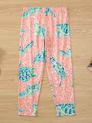 Random Print Cropped Leggings for Women