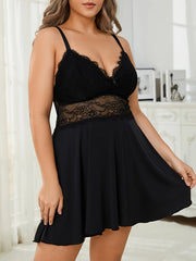 Sexy Lace Babydoll Dress with Bow Front