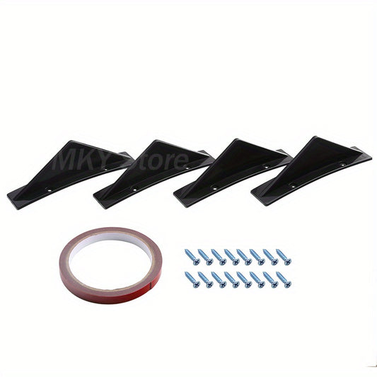 4pcs Universal Car Rear Bumper Diffuser Spoiler ABS Anti-collision Lip