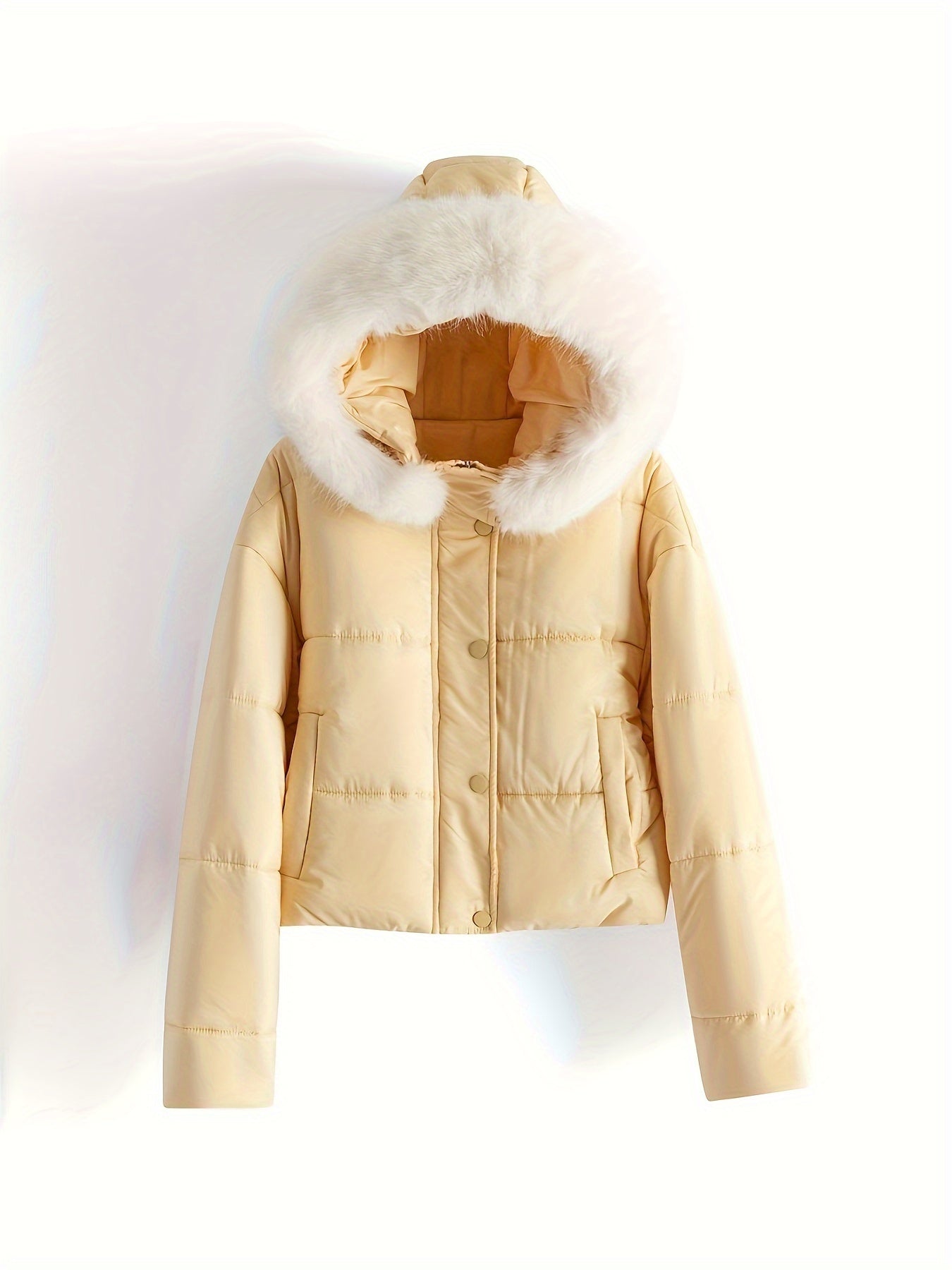 Women's Hooded Puffer Jacket Solid Causal Winter Warm Sports Jacket